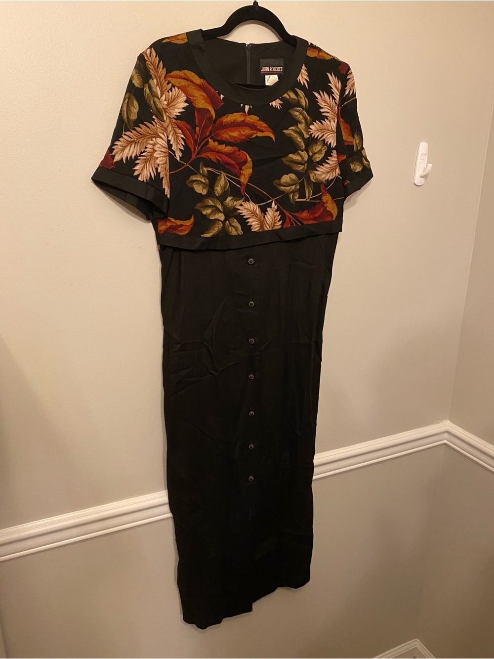 Black Dress with Autumn Floral Bodice